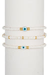 Olivia White Double Eye Bracelet Set: Elegant and Alluring Accessories.