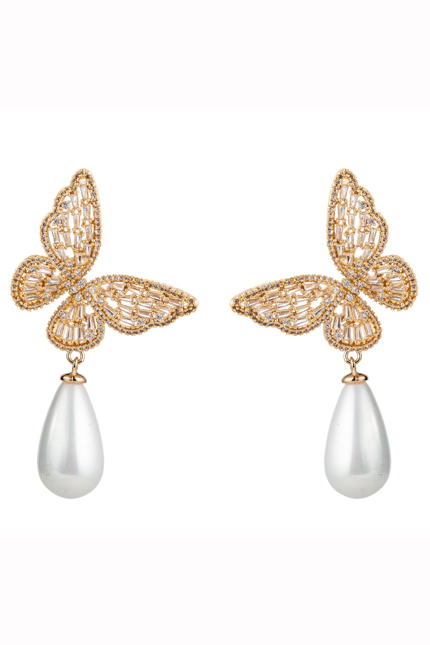 Pearl butterfly deals earrings