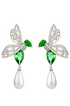 Azadeh Green Bee CZ Drop Earrings