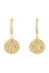 14k gold plated brass North Star earrings.