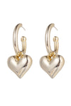 24k gold plated mini heart pendant earrings.
