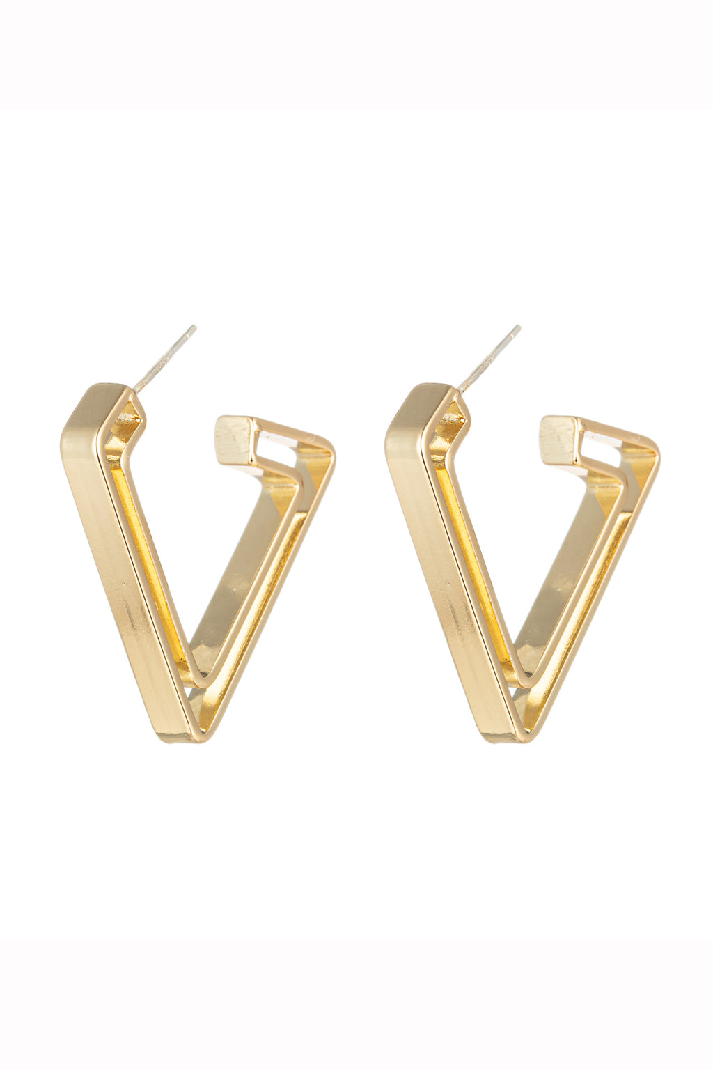 Geometric 24k gold plated earrings.