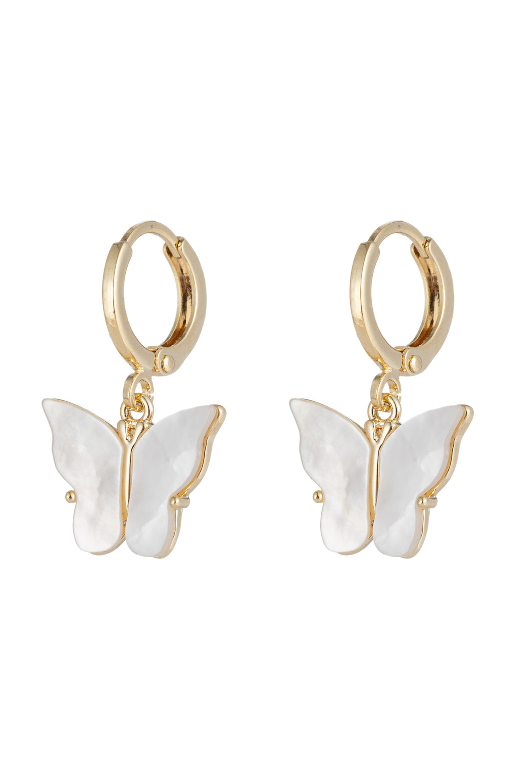 18k gold plated butterfly huggee earrings.
