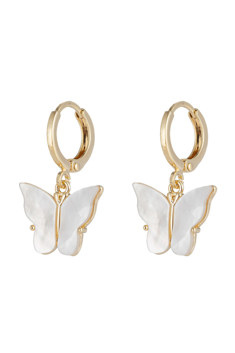 18k gold plated butterfly huggee earrings.