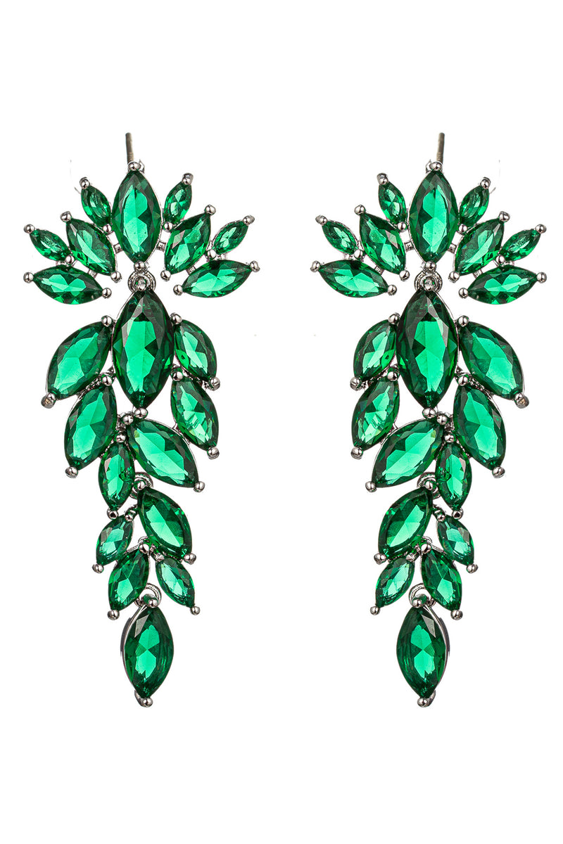 Diana Drop Earrings - Green
