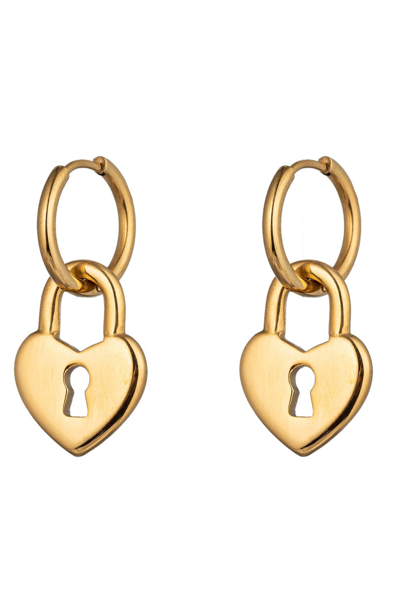 Louise Golden Lock Huggie Earring: A Glamorous Key to Your Style.