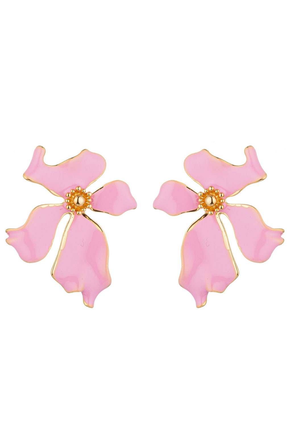 Parisa Pink Enamel Floral Earrings: Blossoming Beauty in Every Petal.
