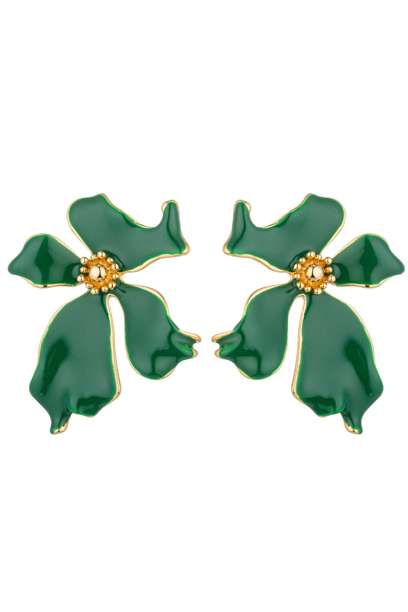 Olivia Green Flower Earring