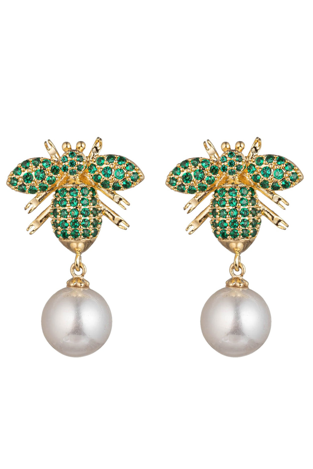 Mia Green Bee Cubic Zirconia Drop Earrings: A Buzzing Elegance for Nature Enthusiasts.