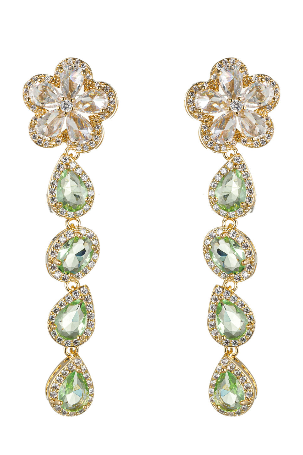 Leila 18K Gold Plated CZ Drop Earring