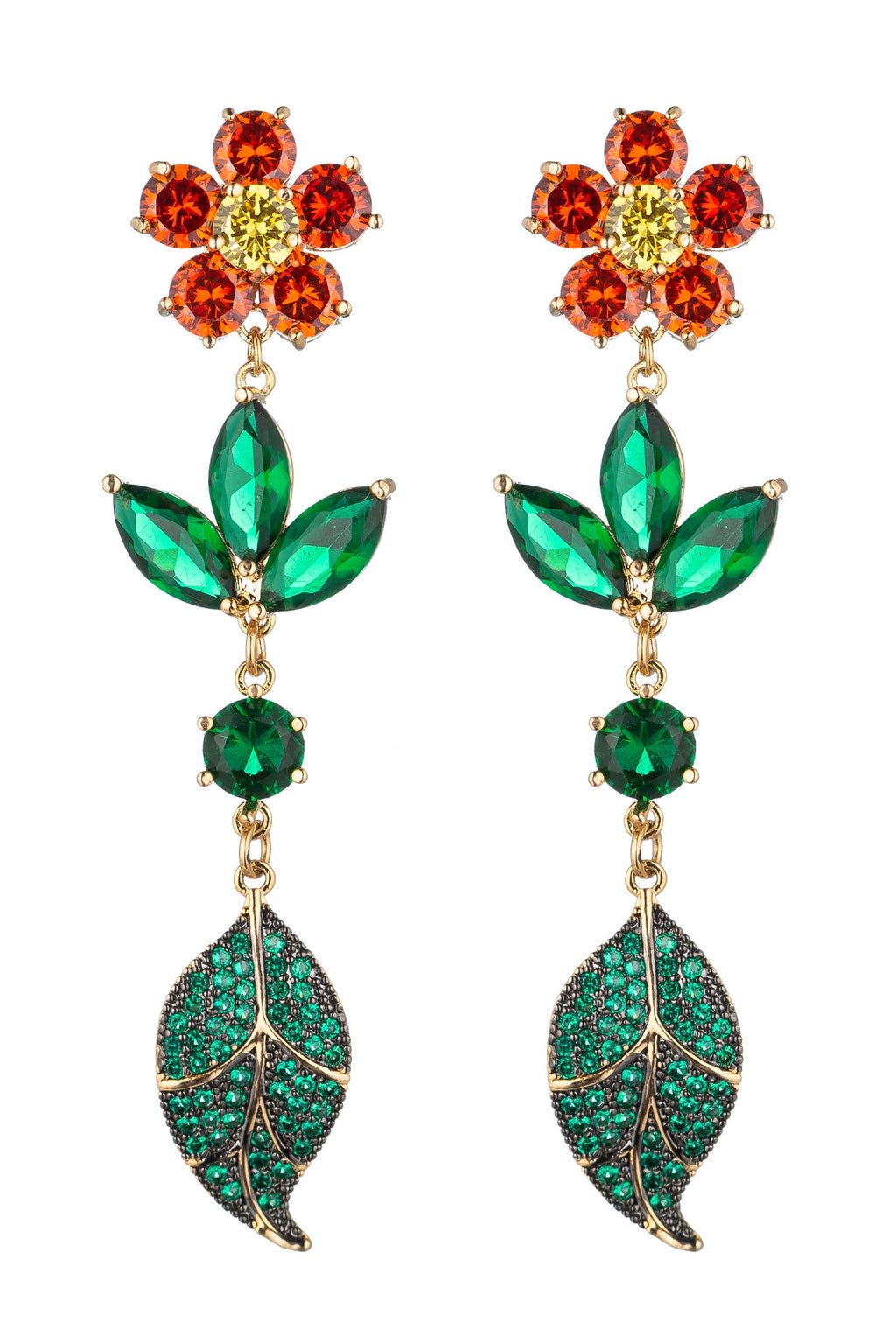 Mahnaz Flower 18K Gold Plated Drop Earring