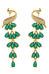 Mona Green 18K Gold Plated CZ Drop Earring: Radiate Elegance with Nature's Hues