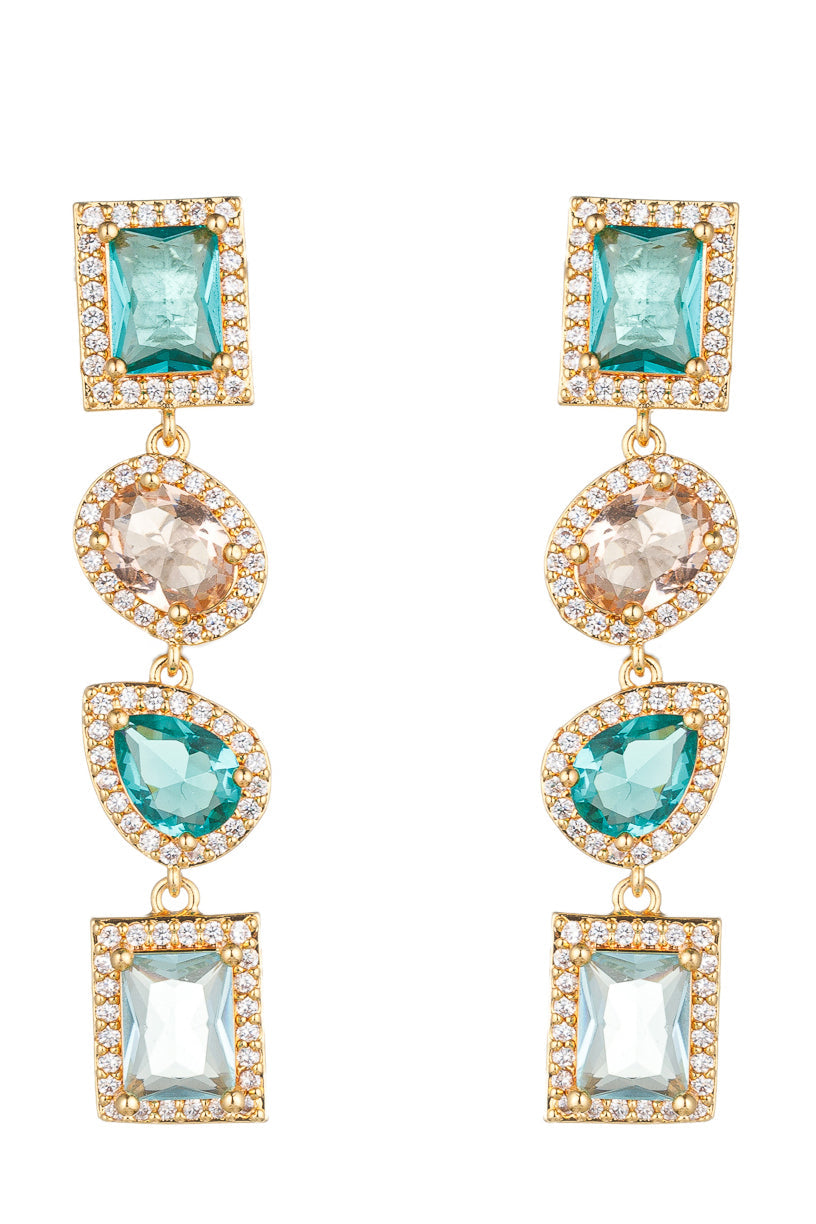 Nazanin 18K Gold Plated CZ Drop Earring