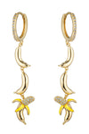 Shirin's Sunshine Glow: Yellow Banana 18K Gold Plated Cubic Zirconia Earring
