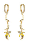 Shirin's Sunshine Glow: Yellow Banana 18K Gold Plated Cubic Zirconia Earring