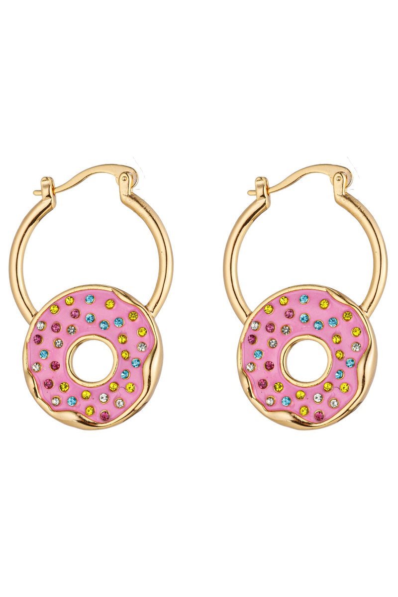 Mina Pink Doughnut 18K Gold Plated Earrings