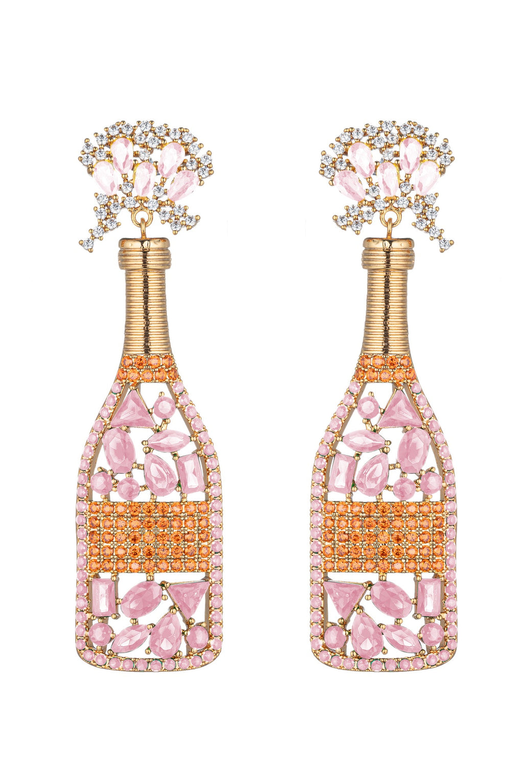 Pop Rose Champagne 18K Gold Plated Drop Earrings