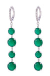 Elevate Your Style with Linda's Green CZ Huggie Drop Earrings.