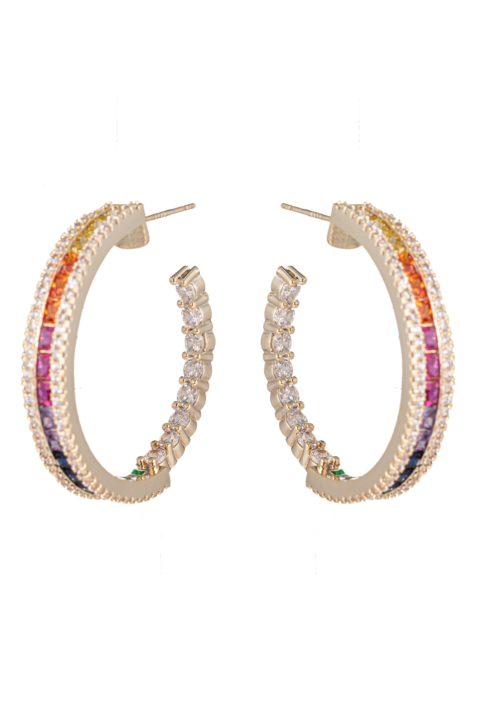 Dazzling Sophia: A Kaleidoscope of Colors in Cubic Zirconia Hoop Earrings