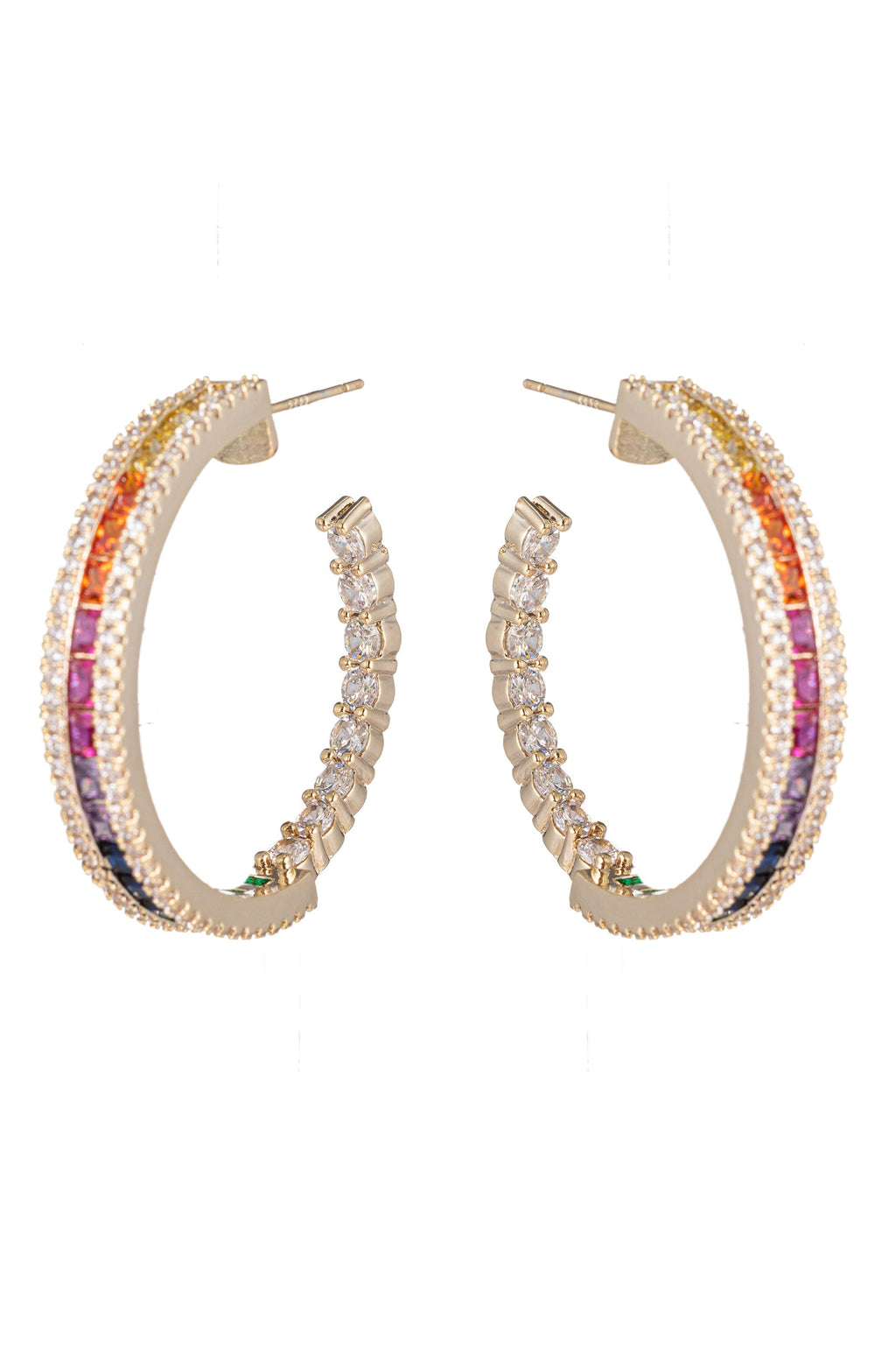Dazzling Sophia: A Kaleidoscope of Colors in Cubic Zirconia Hoop Earrings