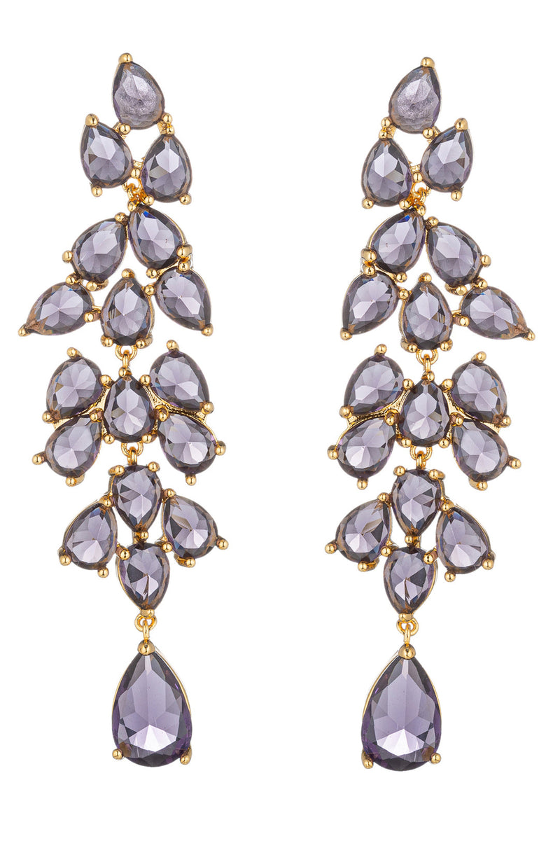 Alice Exquisite Purple Cubic Zirconia Dangle Earrings