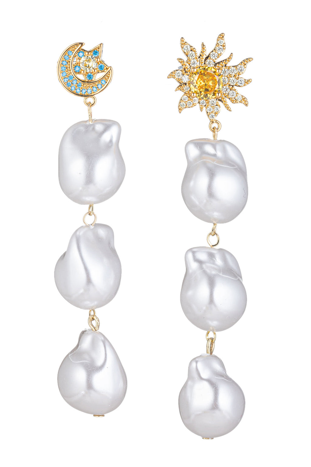 Samantha Moon & Star Cubic Zirconia Baroque Pearl Necklace