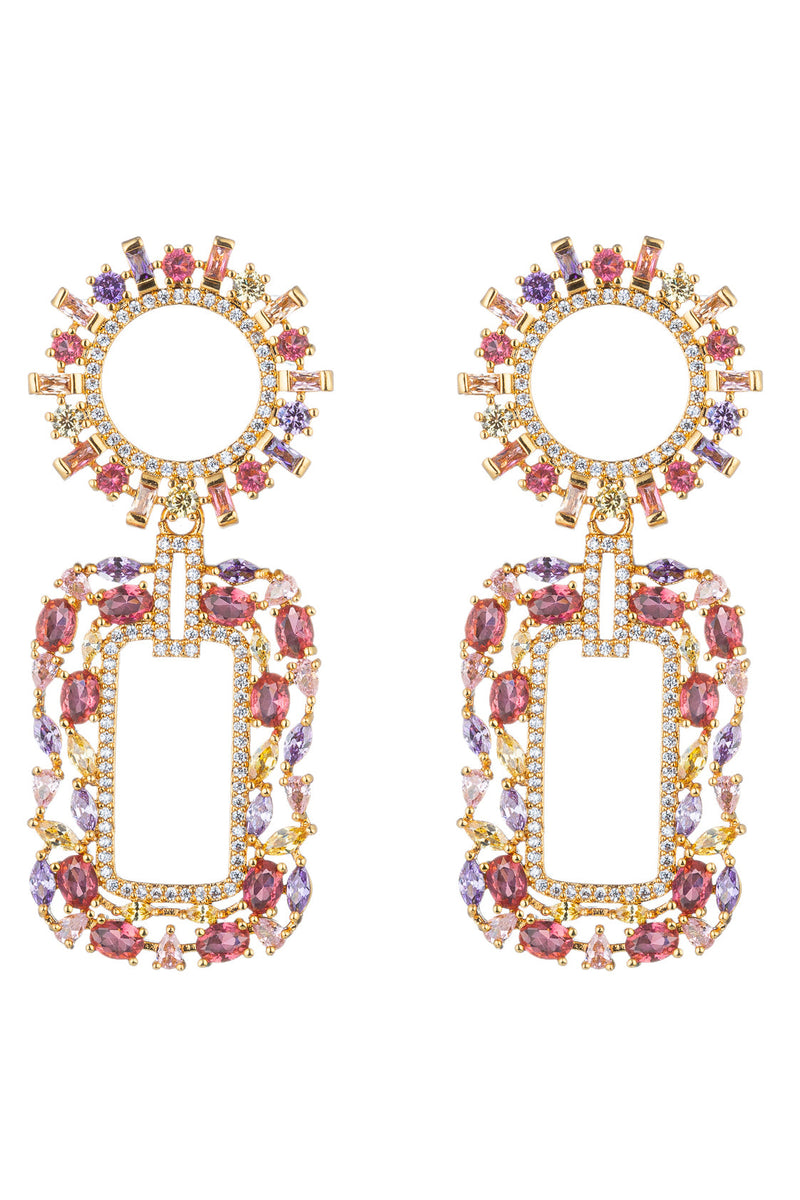 Julieta 18K Gold Plated Statement Earrings Adorned with Sparkling Cubic Zirconia