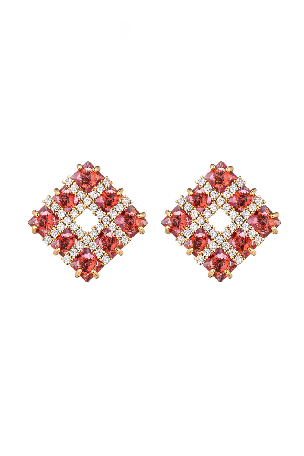 Abigail Red Cubic Zirconia Stud Earring