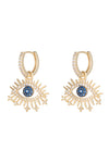 Star eye 18k gold plated huggie earrings.