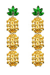 Yellow Pineapple 18K Gold Plated CZ Drop Earrings