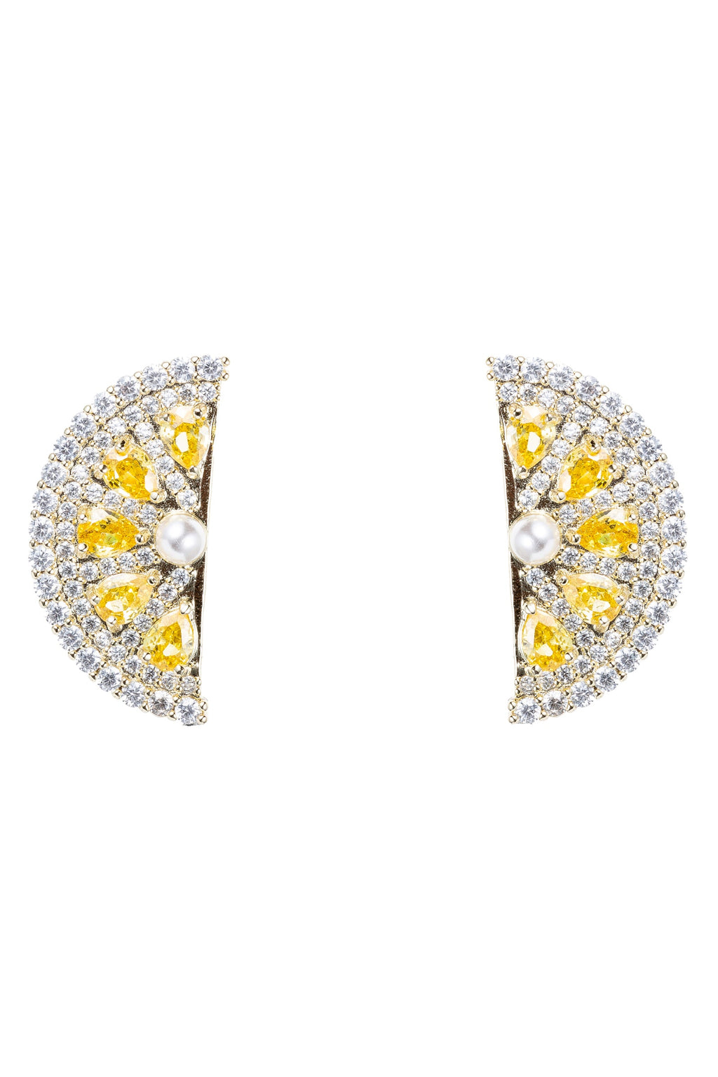 Sweet Lemon CZ Stud Earrings