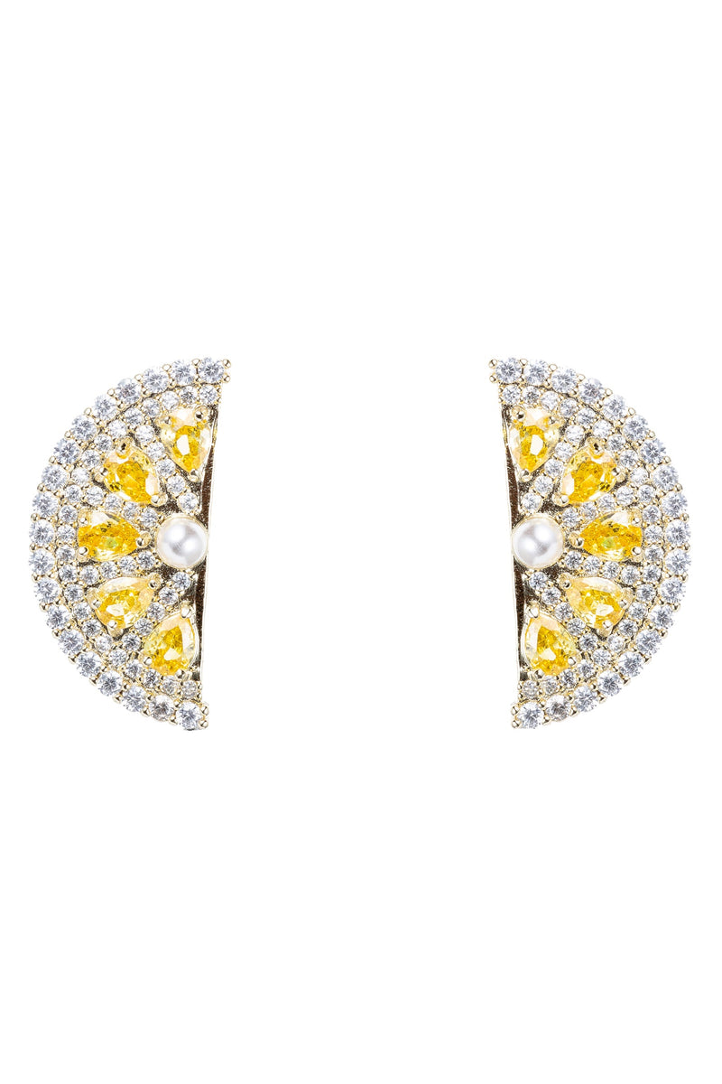 Sweet Lemon CZ Stud Earrings