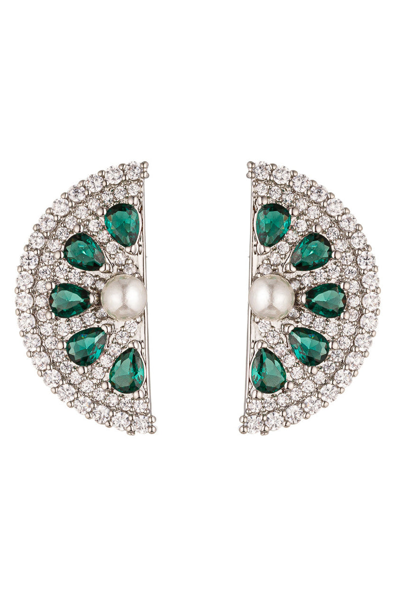 Add a slice of freshness to your style with these stud earrings featuring lime-hued cubic zirconia, a playful and vibrant accessory.