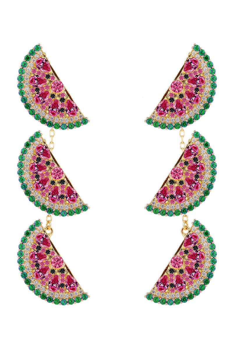 Watermelon CZ Drop Earrings