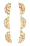 Infuse a zesty charm with these earrings adorned with lemon-hued cubic zirconia, a delightful addition to your accessory collection.