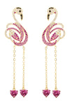 Pink Flamingo 18K Gold Plated CZ Drop Earrings