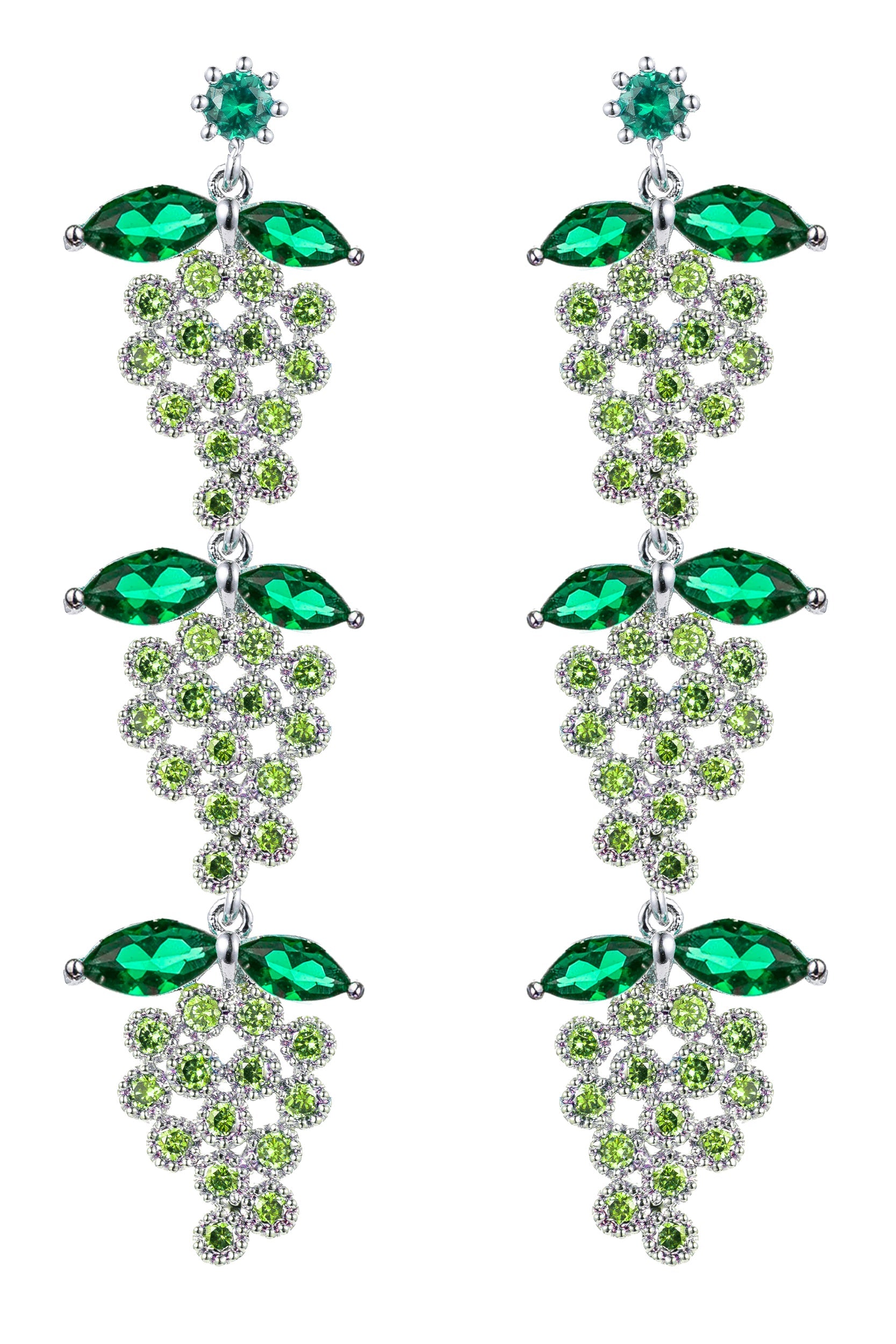 Green Grape CZ Drop Earrings