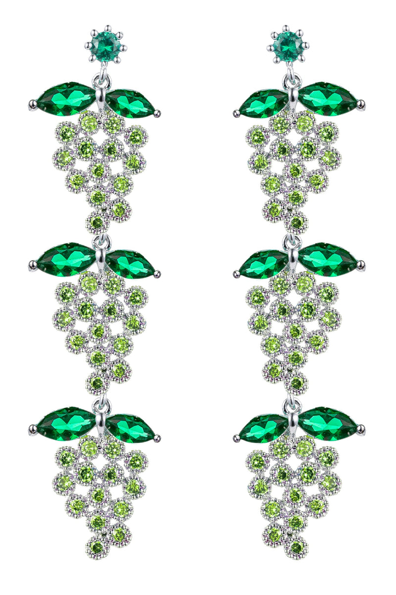 Green Grape CZ Drop Earrings