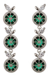 Add a pop of color with these dainty drop earrings featuring lime-hued cubic zirconia stones, a playful and chic accessory.