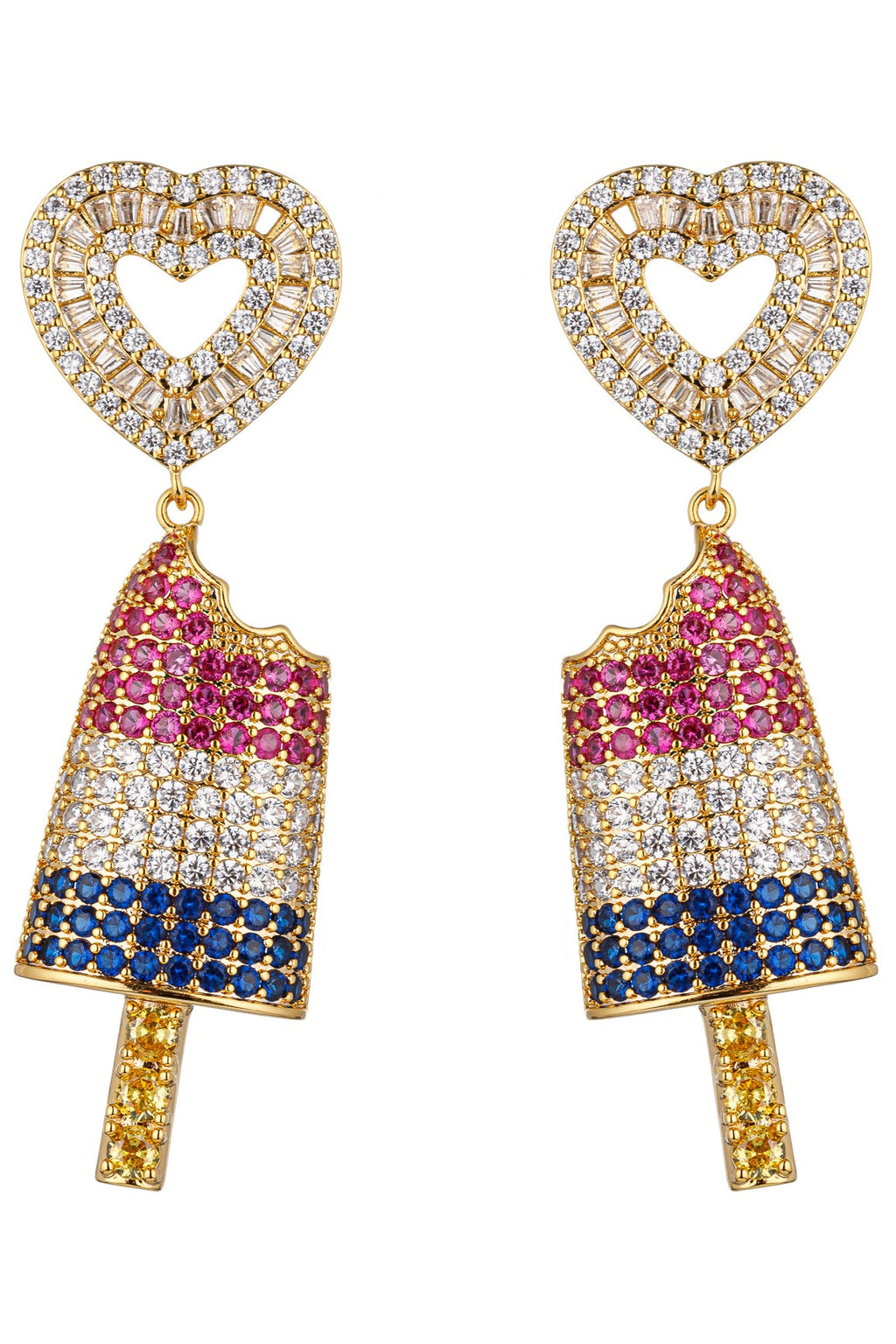 Ari Popsicle CZ 18K Gold Plated Earring: Add a Sweet Sparkle to Your Style