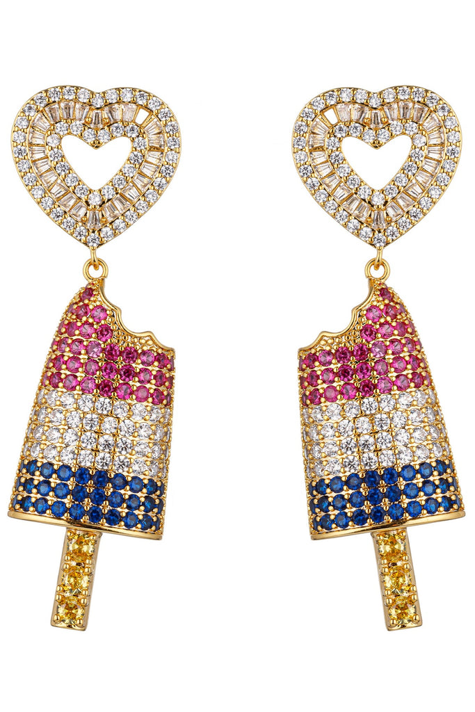 Ari Popsicle CZ 18K Gold Plated Earring: Add a Sweet Sparkle to Your Style