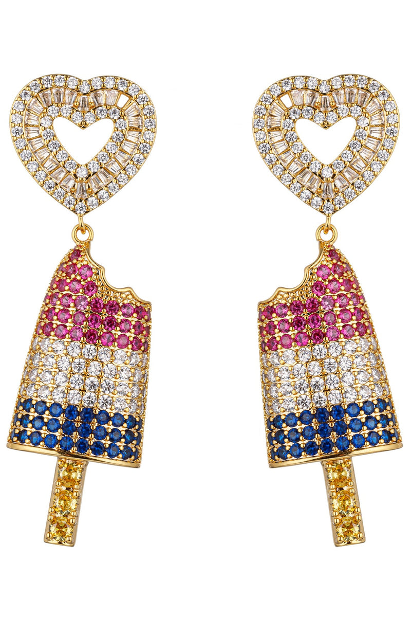 Ari Popsicle CZ 18K Gold Plated Earring: Add a Sweet Sparkle to Your Style