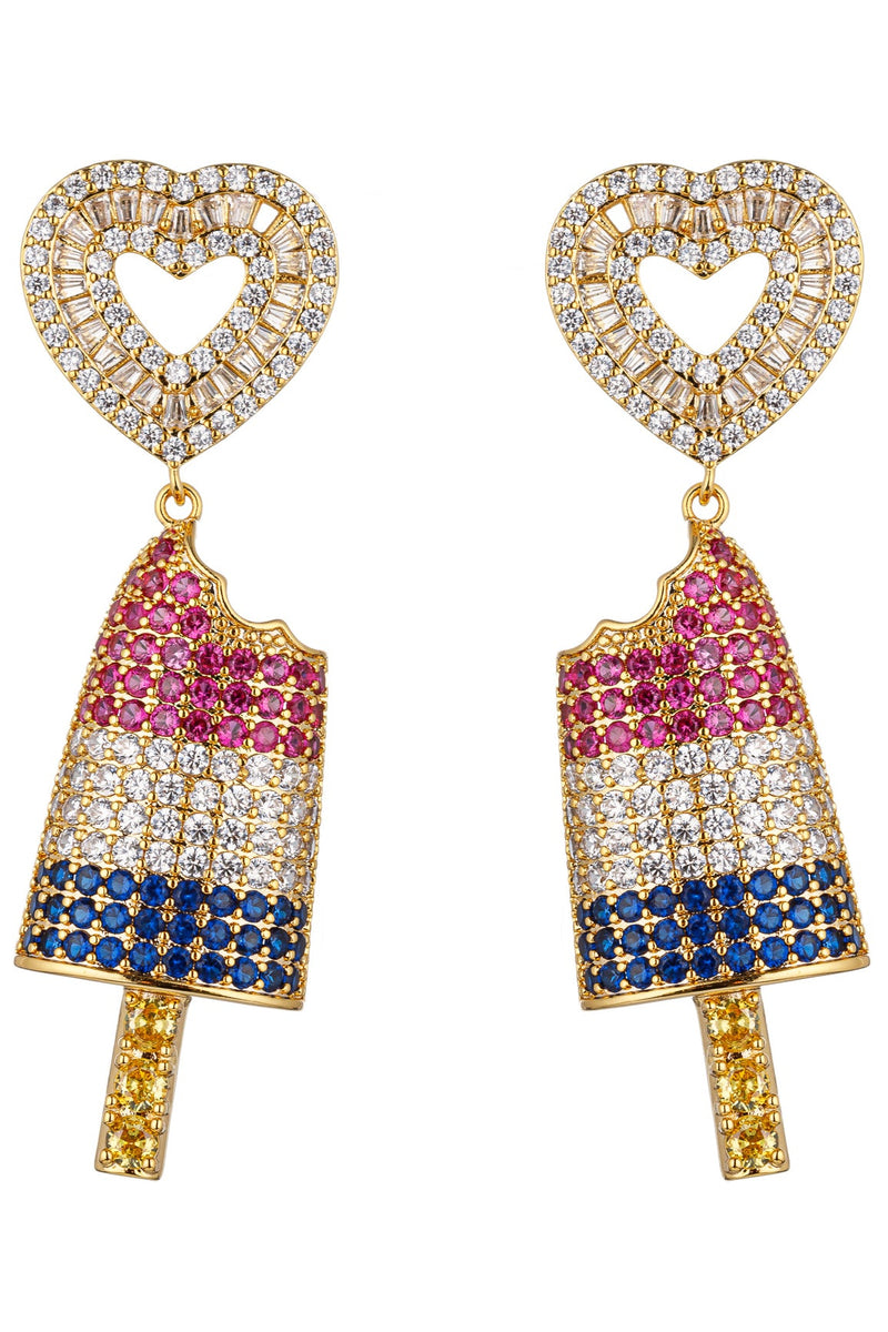 Ari Popsicle CZ 18K Gold Plated Earring: Add a Sweet Sparkle to Your Style