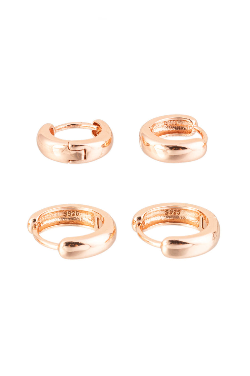 Lindsay 2 Piece Rose Gold Sterling Silver 10MM Huggie