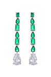 Dangling colorful CZ crystal earrings.