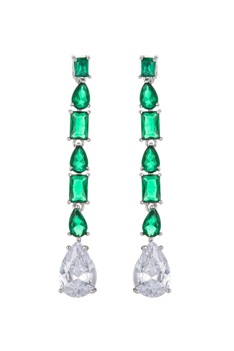 Dangling colorful CZ crystal earrings.