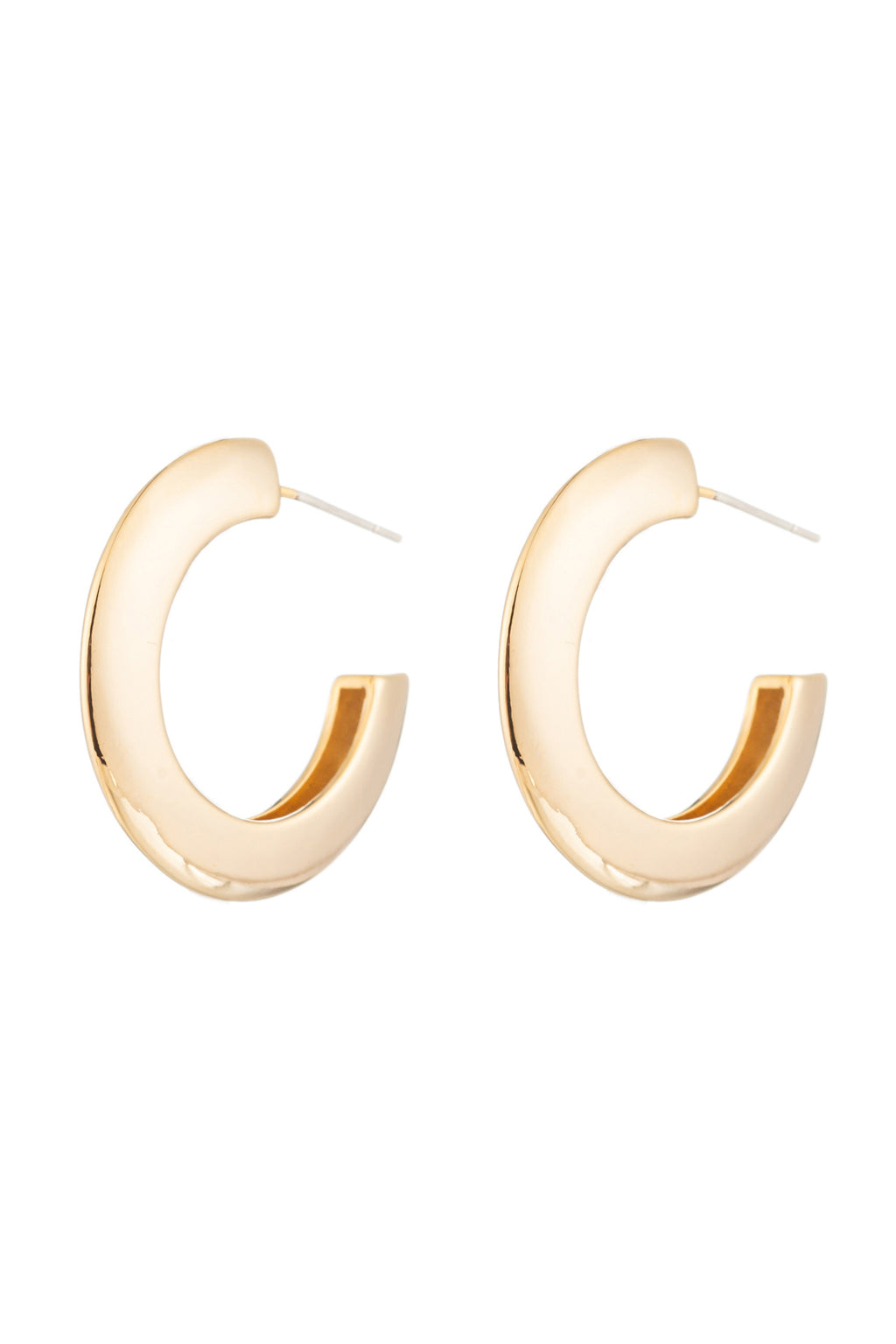 Semi-circle 24k gold plated brass earrings.