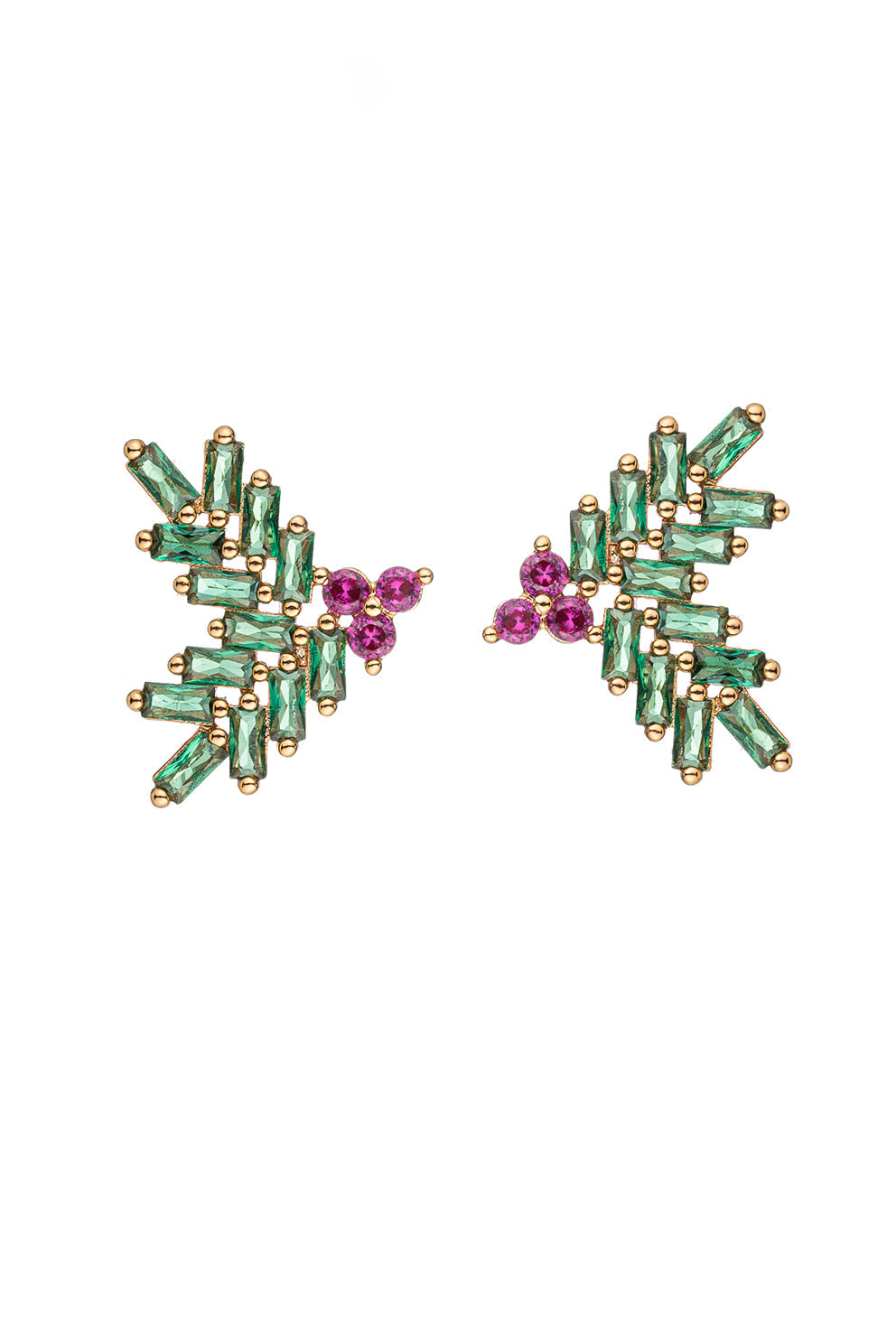 Green Reef Cubic Zirconia Stud Earrings