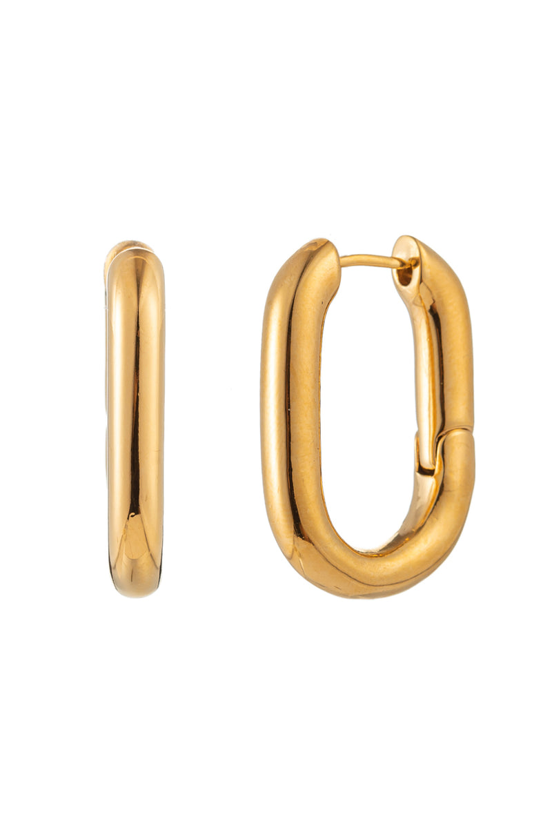 24k gold plated brass square huggie earrings.