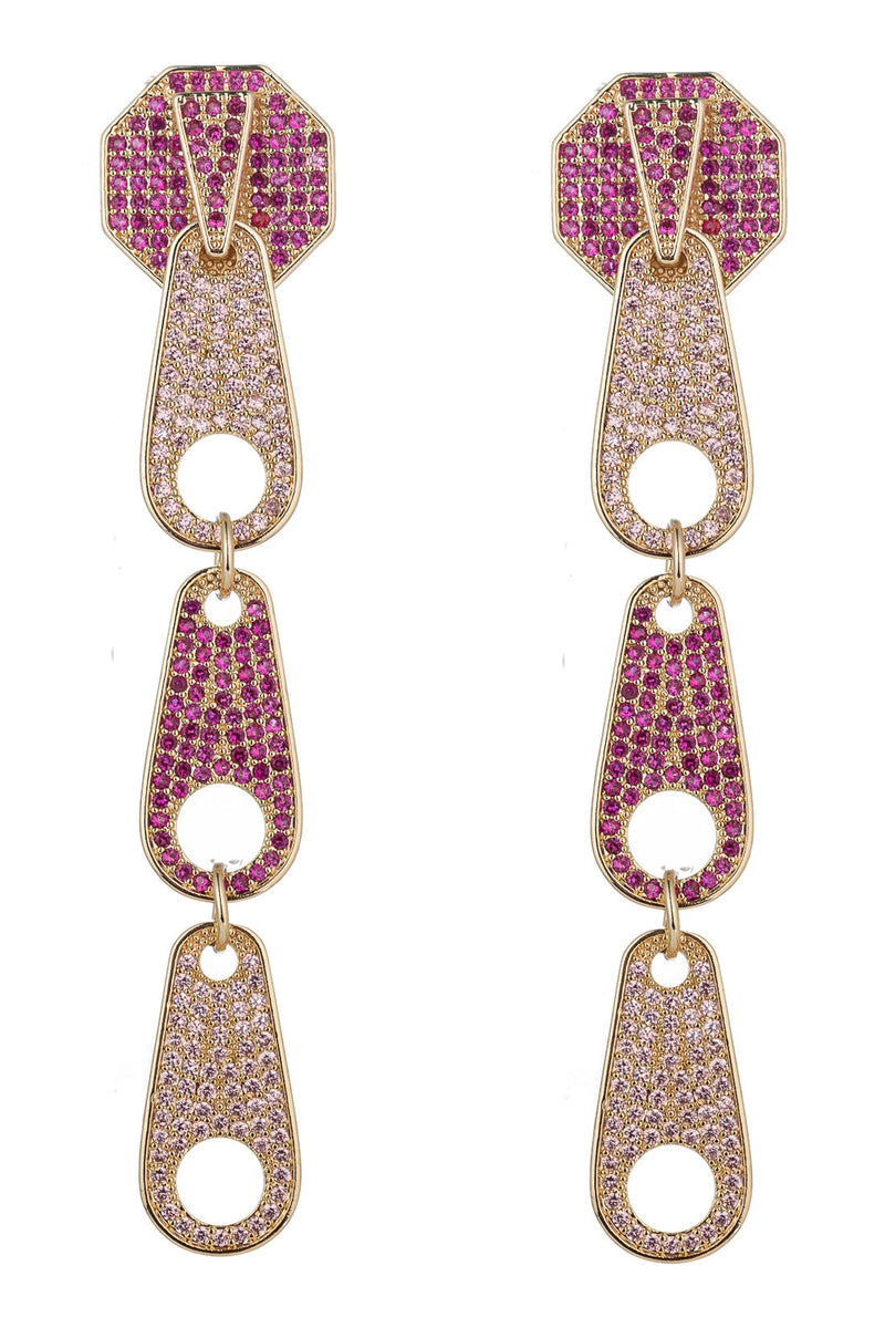 Madison Elegance: 2-Tone Cubic Zirconia Drop Earrings